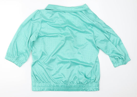 Classic Woman Womens Green Basic Button-Up Size 12