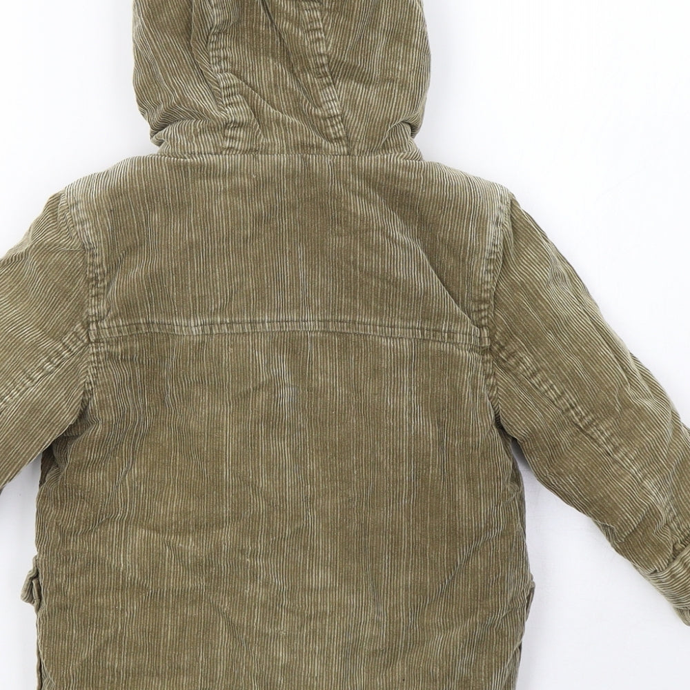 Brand and care label for Marks & Spencer boys’ brown basic coat coat, size 2, years