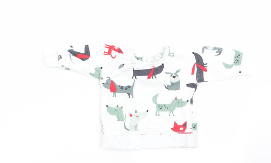 NEXT Boys White Animal Print Pullover Jumper Size 0-3 Months