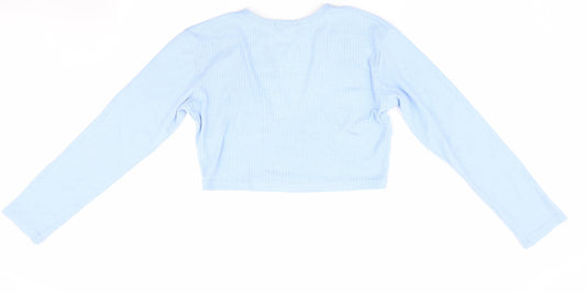 Missguided Womens Blue Cropped T-Shirt Size 12