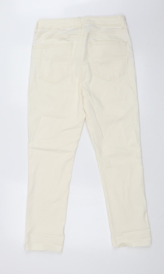 DENIM CO Womens White Straight Jeans Size 14 L26 in