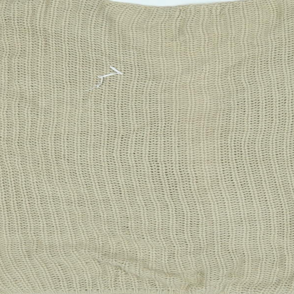 Brand and care label for I SAW IT FIRST women’s beige cardigan jumper, size UK 12