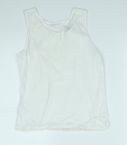 Avenue Womens White Basic Blouse Size 10