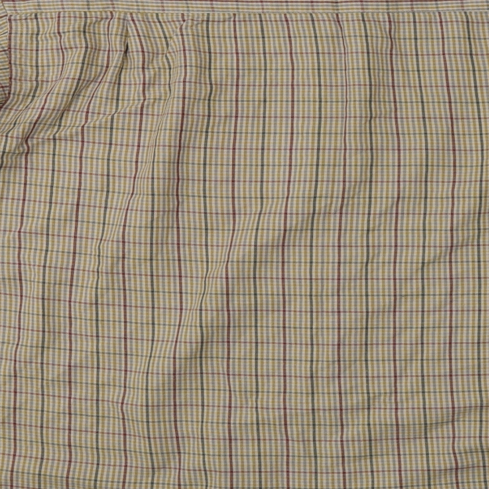 Greenwoods Mens Beige Check Button-Up Size L