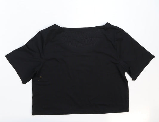 Preworn Womens Black Cropped T-Shirt Size S
