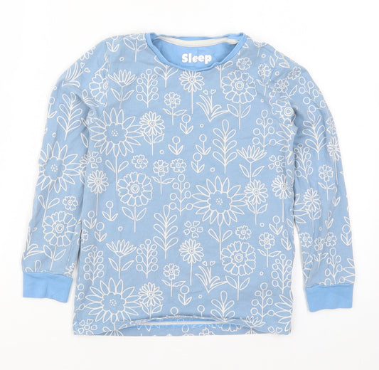 Marks and Spencer Girls Blue Floral Top Pyjama Top Size 8-9 Years