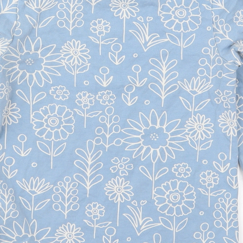 Marks and Spencer Girls Blue Floral Top Pyjama Top Size 8-9 Years
