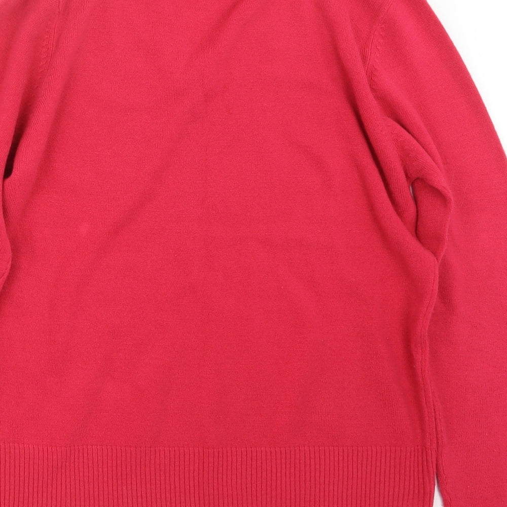 Pure & Natural Womens Pink Knit Pullover Jumper Size 14