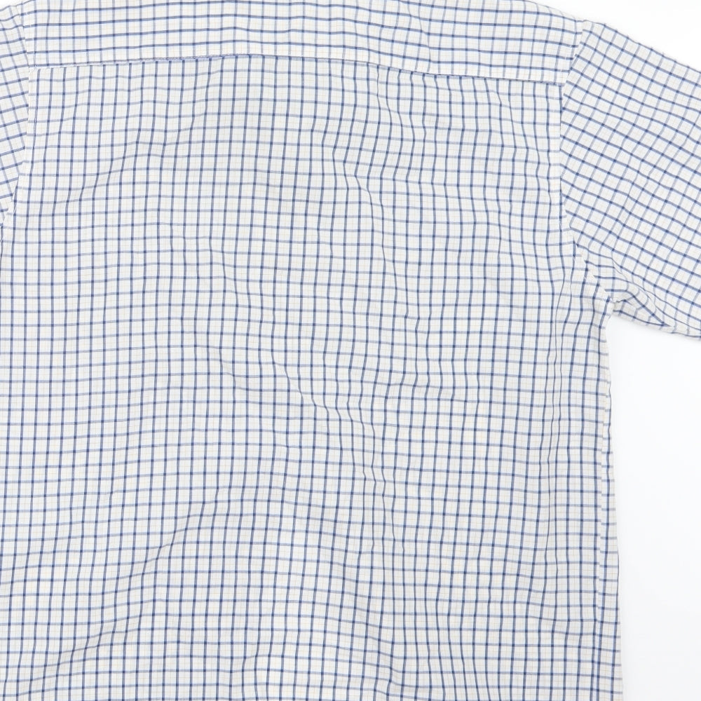 Metaphor Mens Blue Check Button-Up Size M
