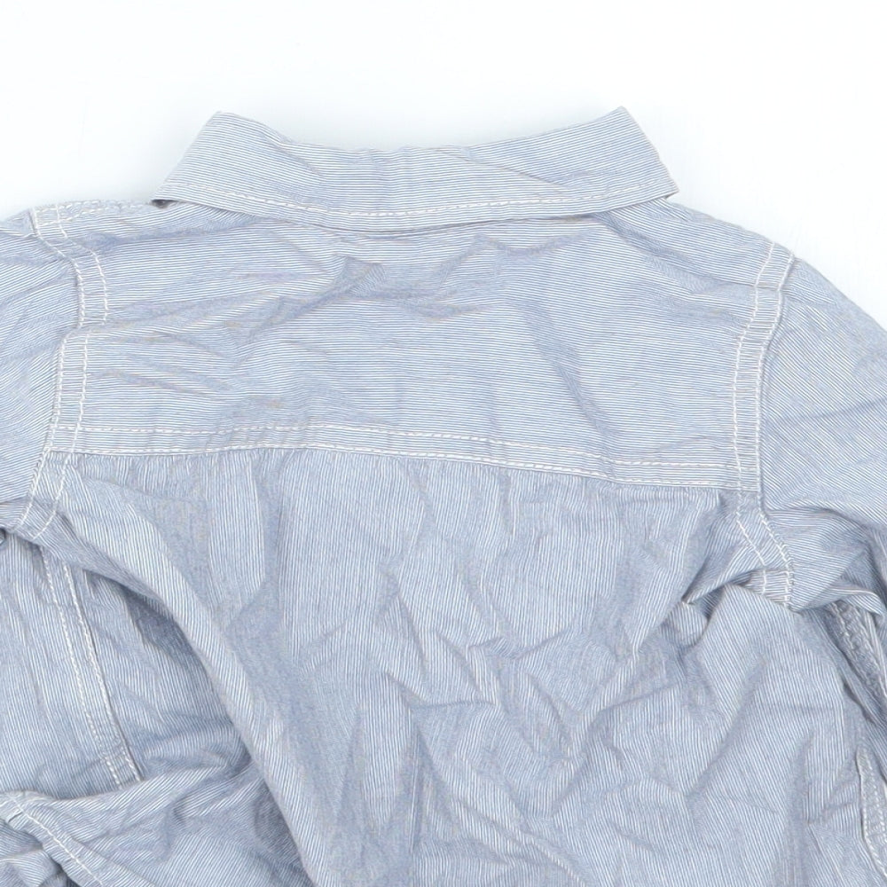 Pumpkin Patch Boys Blue Striped Basic Button-Up Size 6-9 Months