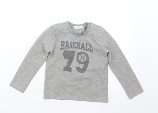 Child Face Boys Grey Pullover Jumper Size 18-24 Months