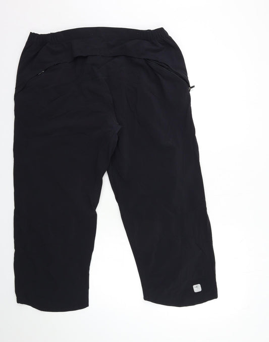 DOMYOS Womens Black Cropped Trousers Size 34 in L24 in