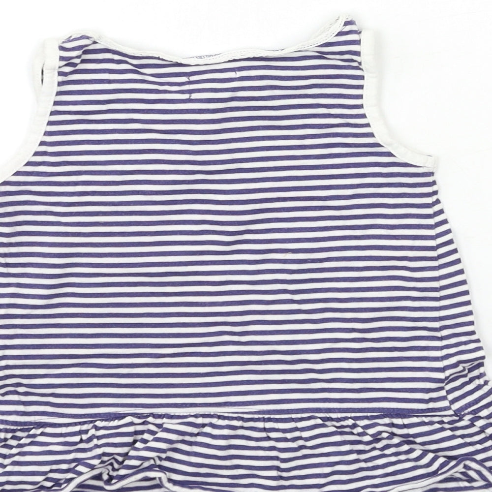 F&F Girls Blue Striped Basic T-Shirt Size 2-3 Years