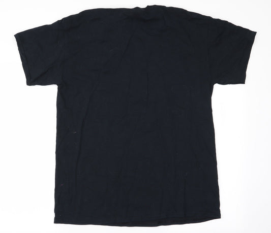 Gildan Mens Black Geometric T-Shirt Size L