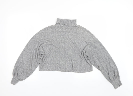 Bershka Womens Grey Basic T-Shirt Size S