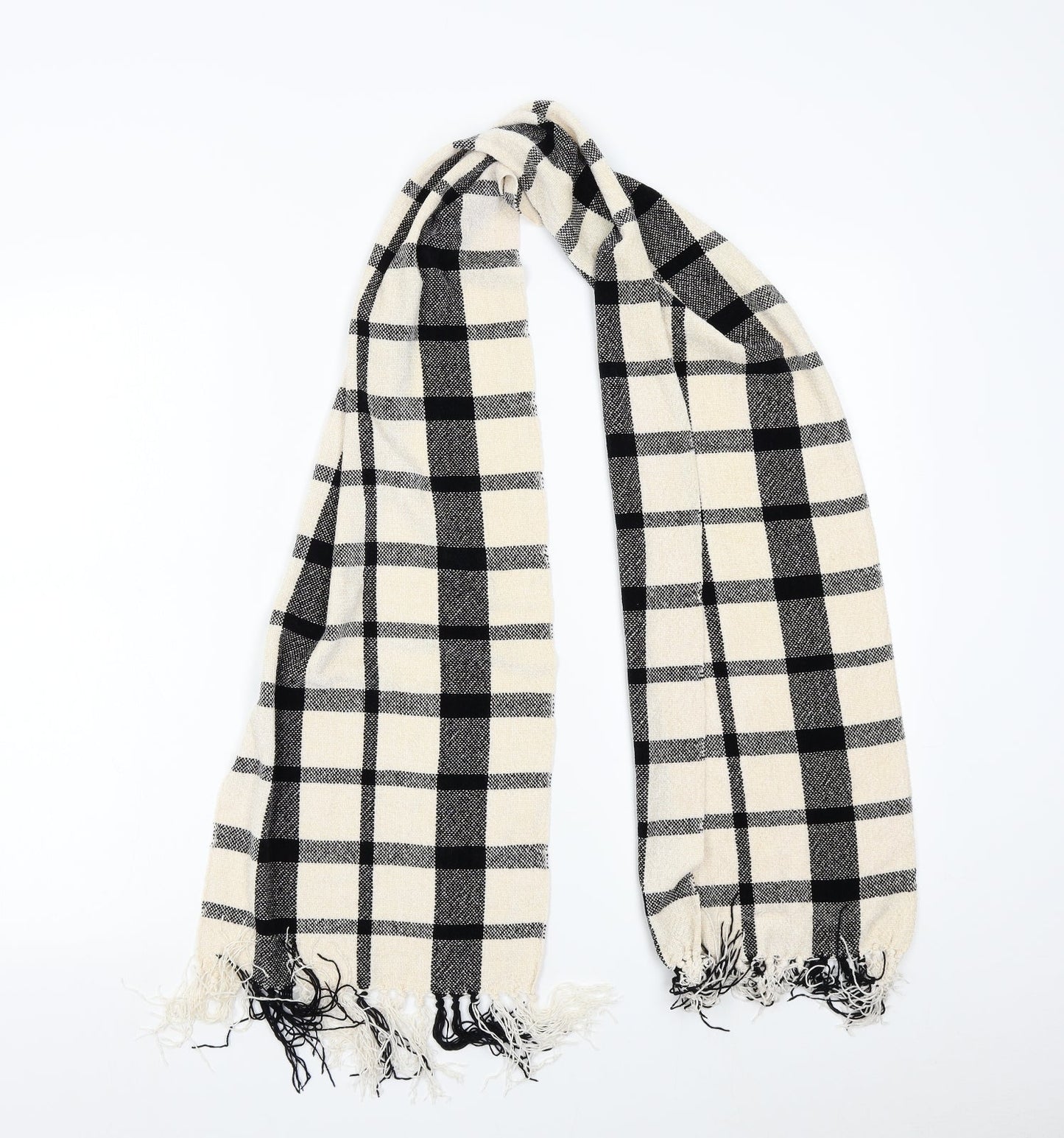 Preworn Womens Beige Check Scarf
