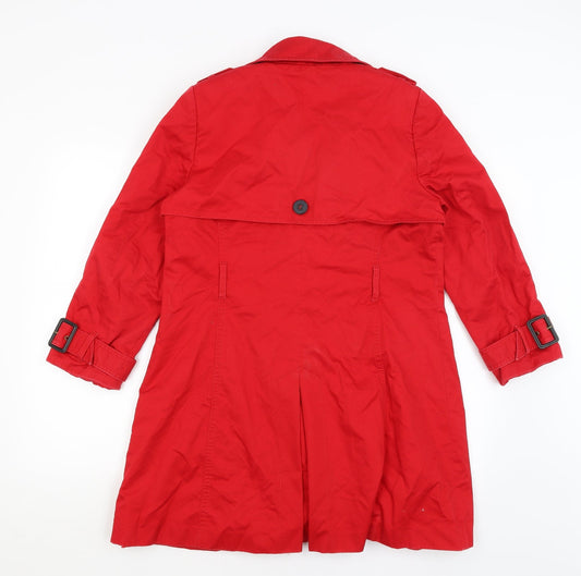 M&S Womens Red Overcoat Coat Size 14