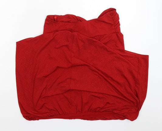 South Womens Red Basic Blouse Size 12