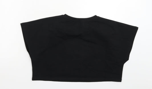Fasheon Womens Black Cropped T-Shirt Size M
