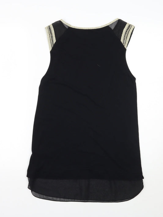 Oasis Womens Black Basic Blouse Size 10