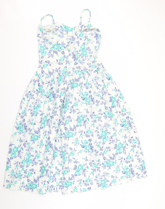 Preworn Womens White Floral Bodycon Size 10