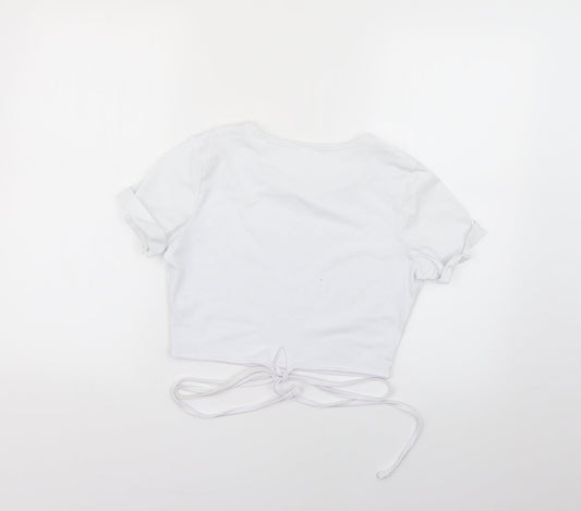 Preworn Womens White Basic T-Shirt Size XS