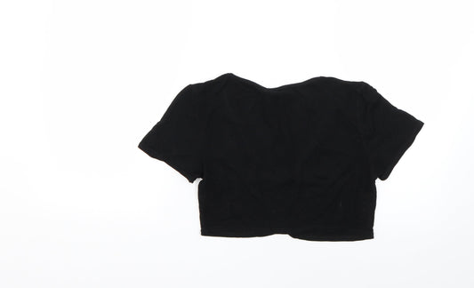 PRETTYLITTLETHING Womens Black Basic Blouse Size 8