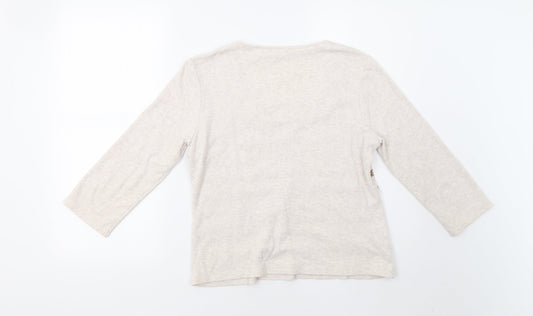 CC Womens Beige Geometric Basic Blouse Size M