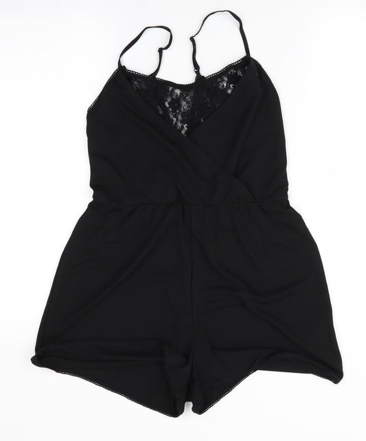 H&M Womens Black Floral One Piece - Teddy