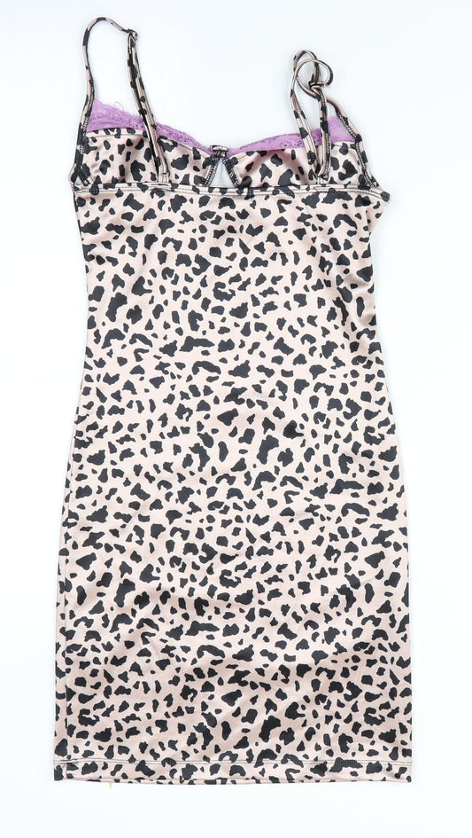 Motel Womens Beige Animal Print Bodycon Size XS