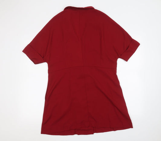 Boohoo Womens Red Jacket Coatigan Size 16