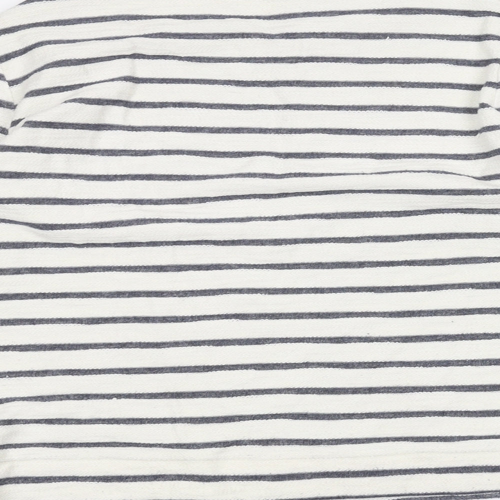 Marks and Spencer Womens White Striped Pullover Jumper Size 12