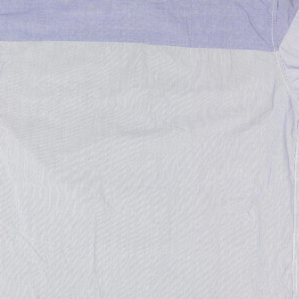 Gio-Goi Mens Blue Striped Button-Up Size L