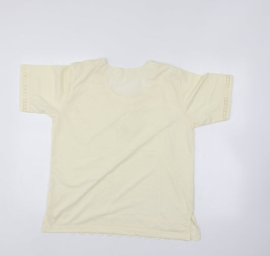 Preworn Womens Ivory Basic Blouse Size M