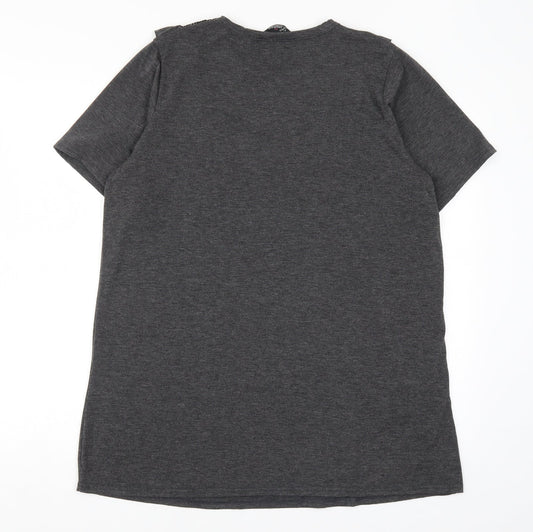 Yours Womens Grey Basic T-Shirt Size 16