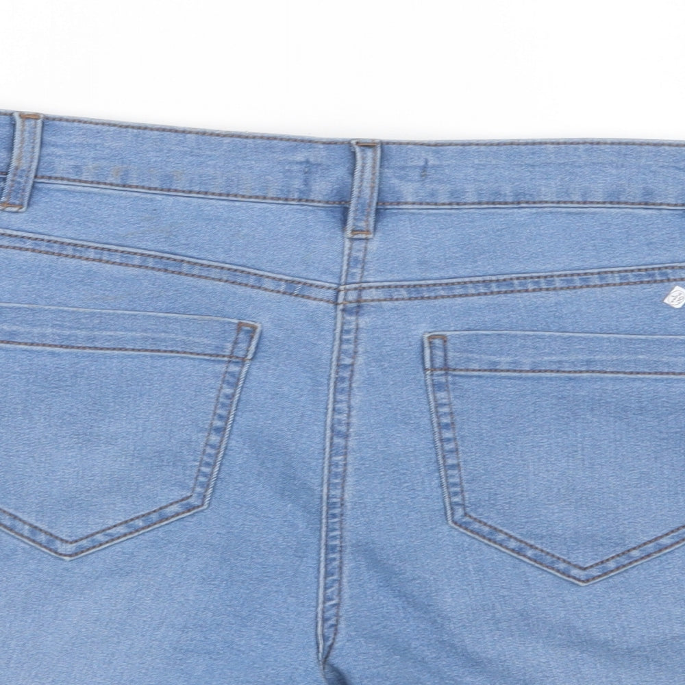 Studio Womens Blue Denim Hot Pants Shorts Size 8