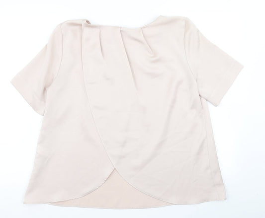 Topshop Womens Ivory Basic Blouse Size 12 - Open back