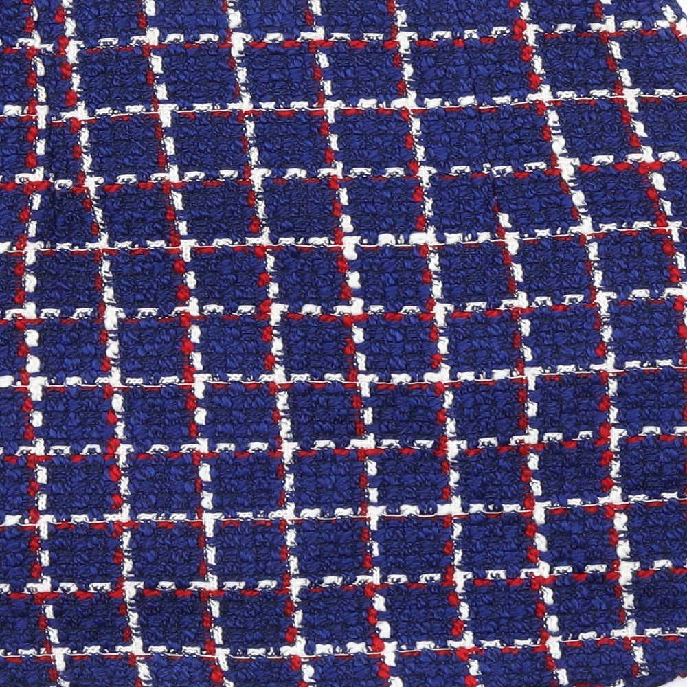 MNG Suit Womens Blue Check Knit A-Line Skirt Size S