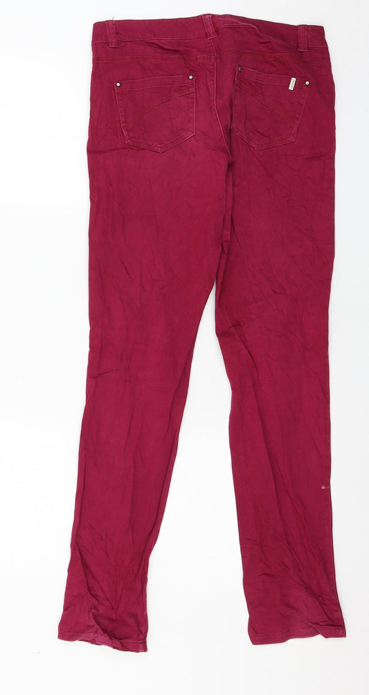 Pimkie Womens Purple Denim Straight Jeans Size 10 L31 in