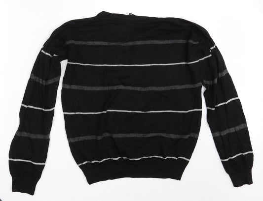 Apollon & Cakarli Mens Black Striped Pullover Sweatshirt One Size