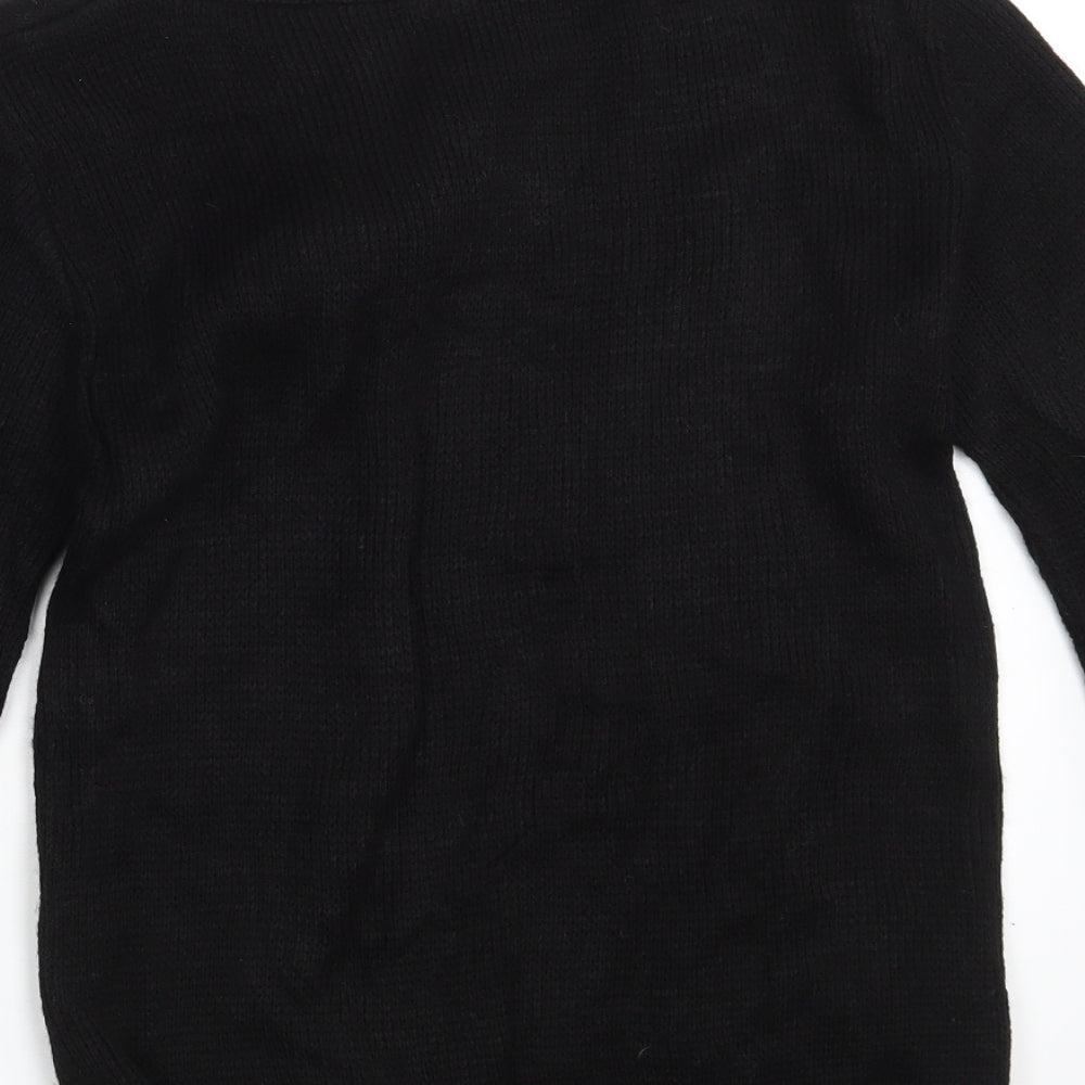 Preworn Womens Black Pullover Jumper One Size - Seasonal Christmas Festive Holiday