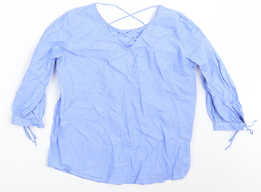 TOM TAILOR Womens Blue Basic Blouse Size 12