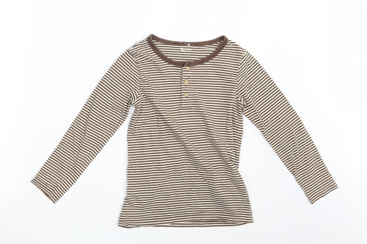 TU Girls Brown Striped Top Pyjama Top Size 6-7 Years