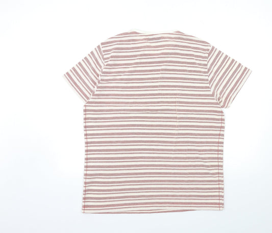 ACW85 Mens Red Striped T-Shirt Size L