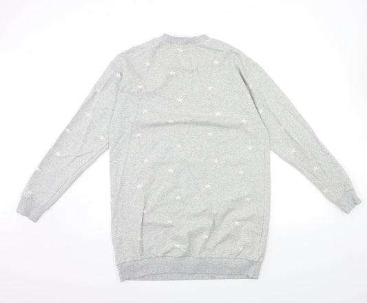 Michelle Keegan Womens Grey Geometric Pullover Sweatshirt Size S
