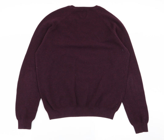 Burtons Menswear Mens Purple Pullover Jumper Size L