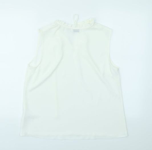 paraphase Womens White Basic Blouse Size L