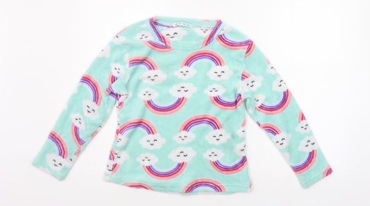 just like you Girls Green Geometric Top Pyjama Top Size 10-11 Years - RAINBOWS