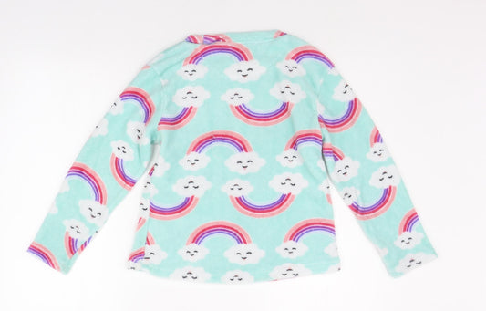 just like you Girls Green Geometric Top Pyjama Top Size 10-11 Years - RAINBOWS