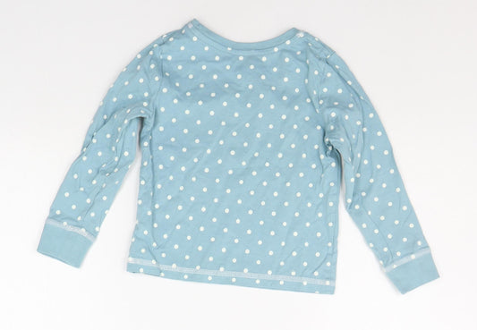 TU Girls Blue Polka Dot Top Pyjama Top Size 4-5 Years